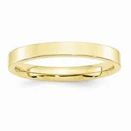 10k Yellow Gold 3mm Standard Flat Comfort Fit Wedding Band Ring