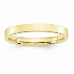 10k Yellow Gold 3mm Standard Flat Comfort Fit Wedding Band Ring