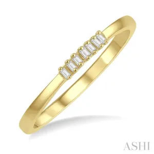 1/10 ctw Baguette Diamond Stackable Petite Fashion Band in 10K Yellow Gold