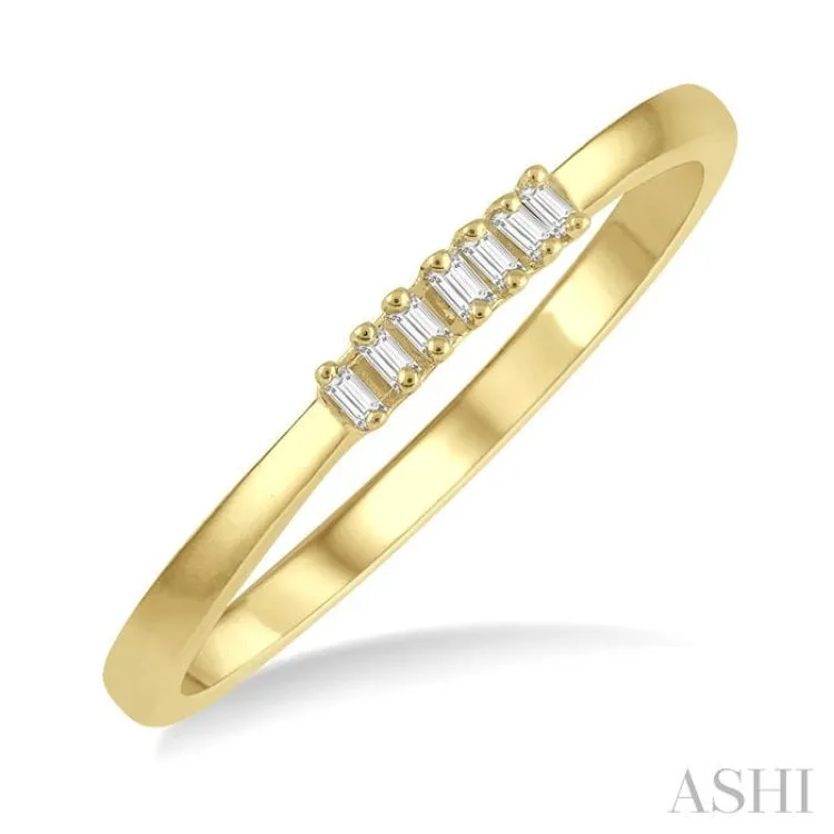 1/10 ctw Baguette Diamond Stackable Petite Fashion Band in 10K Yellow Gold