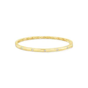 14 Karat Gold Diamond Inlay Bangle