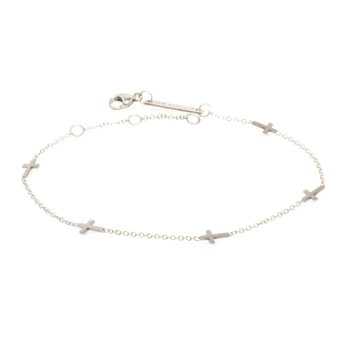 14k 5 Itty Bitty Cross Station Bracelet