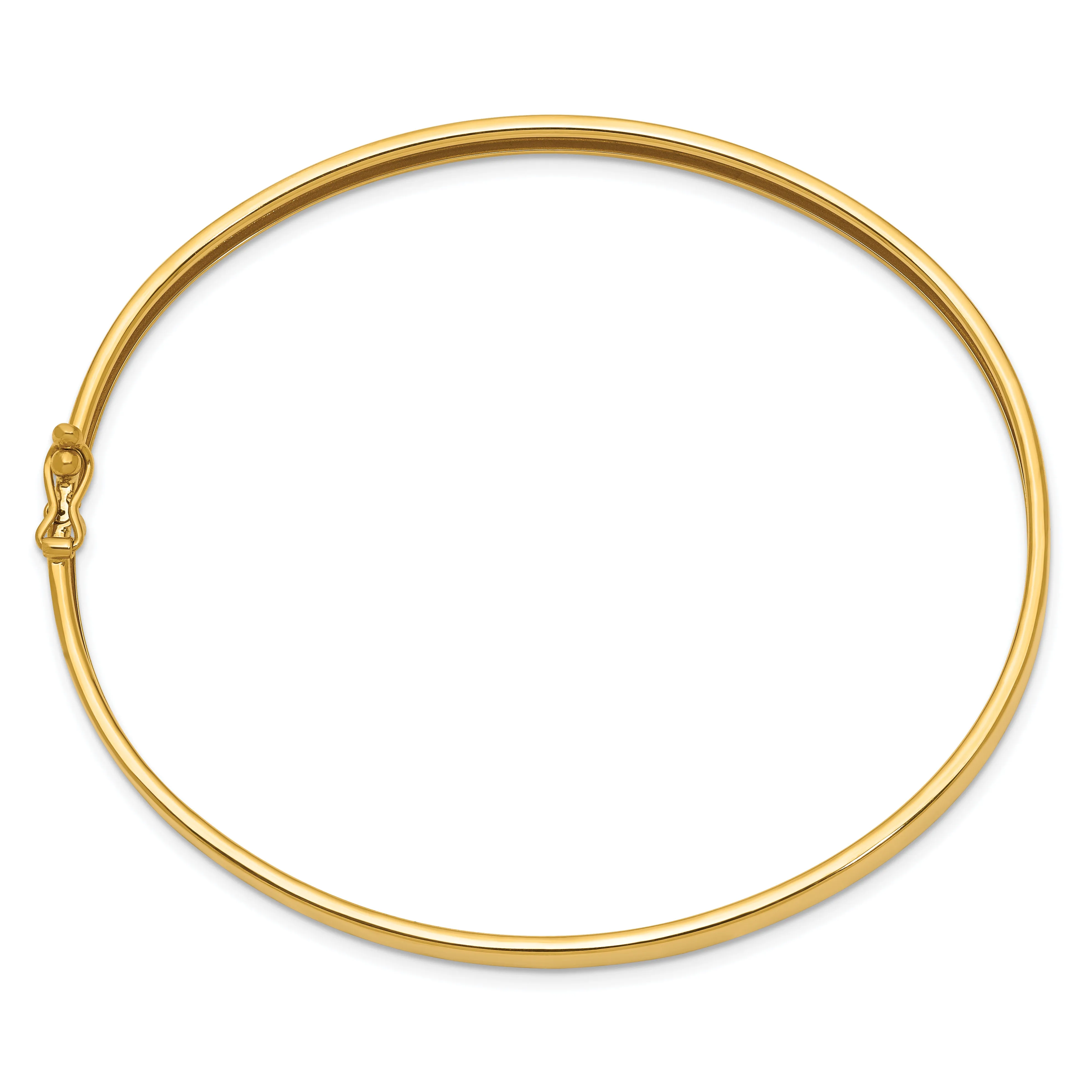 14K Gold Flexible Bangle Bracelet with Polished Finish and Safety Clasp