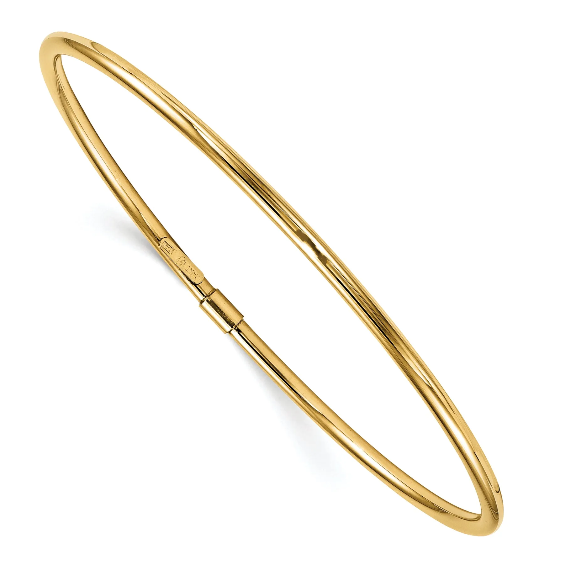 14K Gold Polished Slip-On Bangle with Lifetime Guarantee