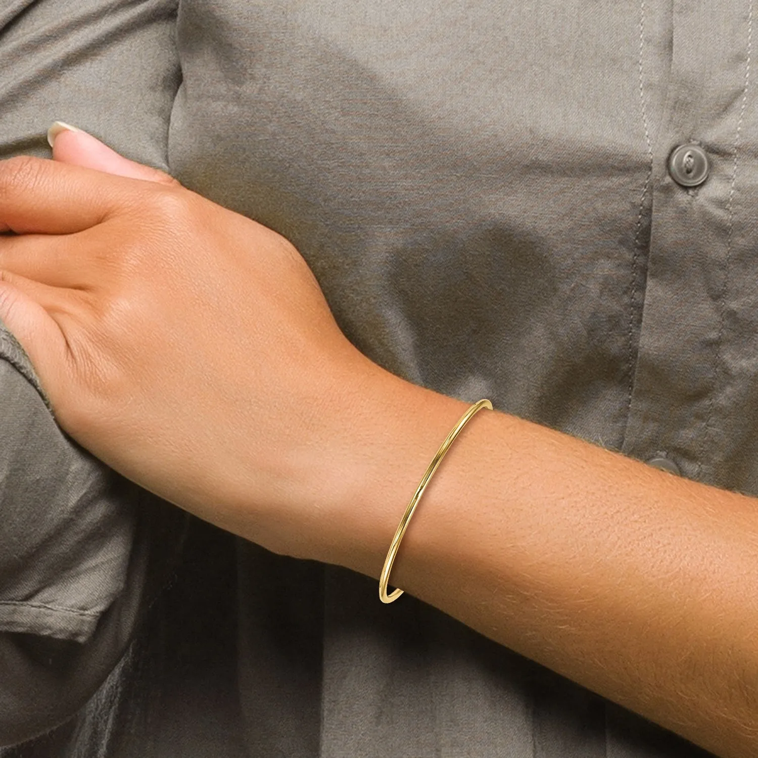 14K Gold Polished Slip-On Bangle with Lifetime Guarantee