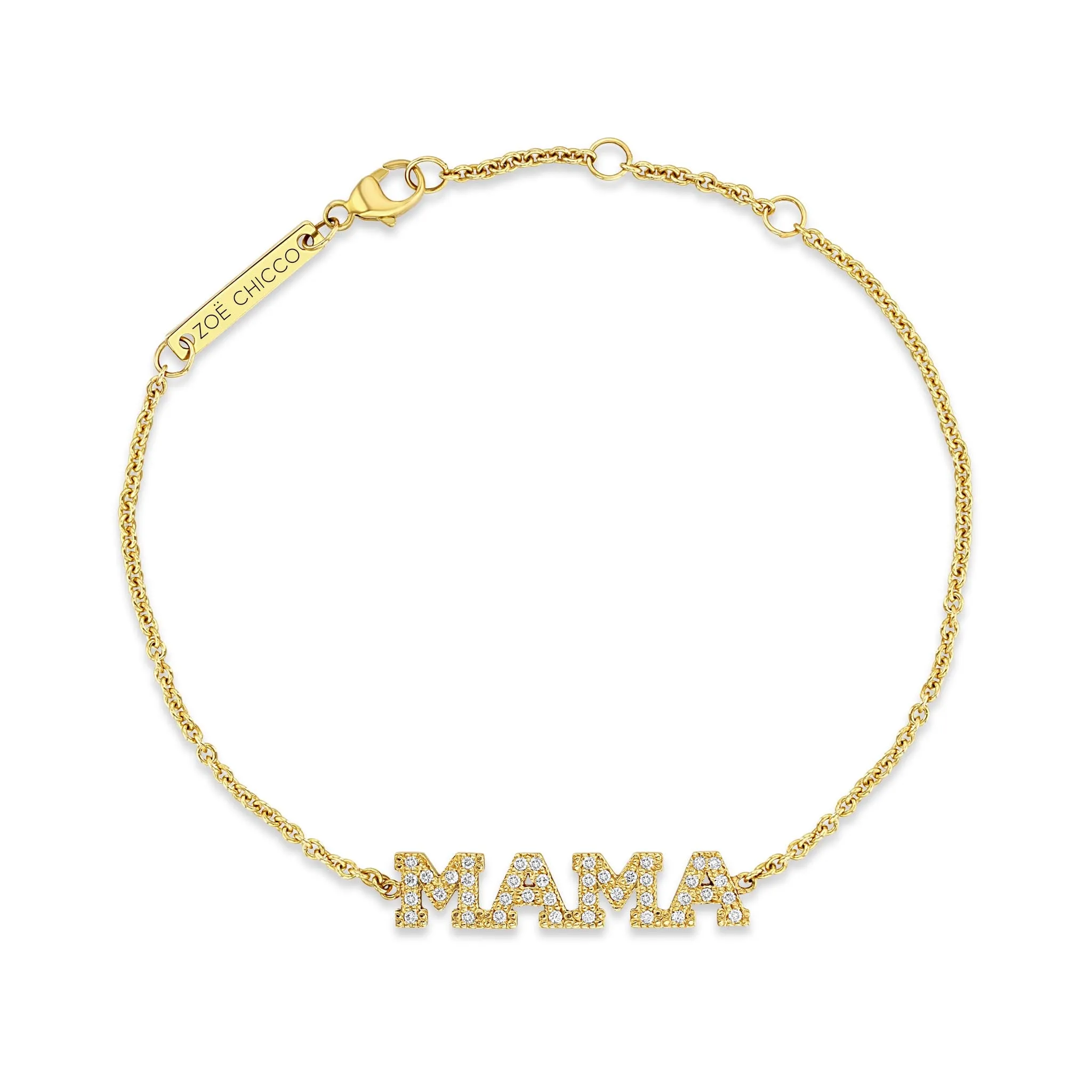14k Pavé Diamond 4 Letter Bracelet