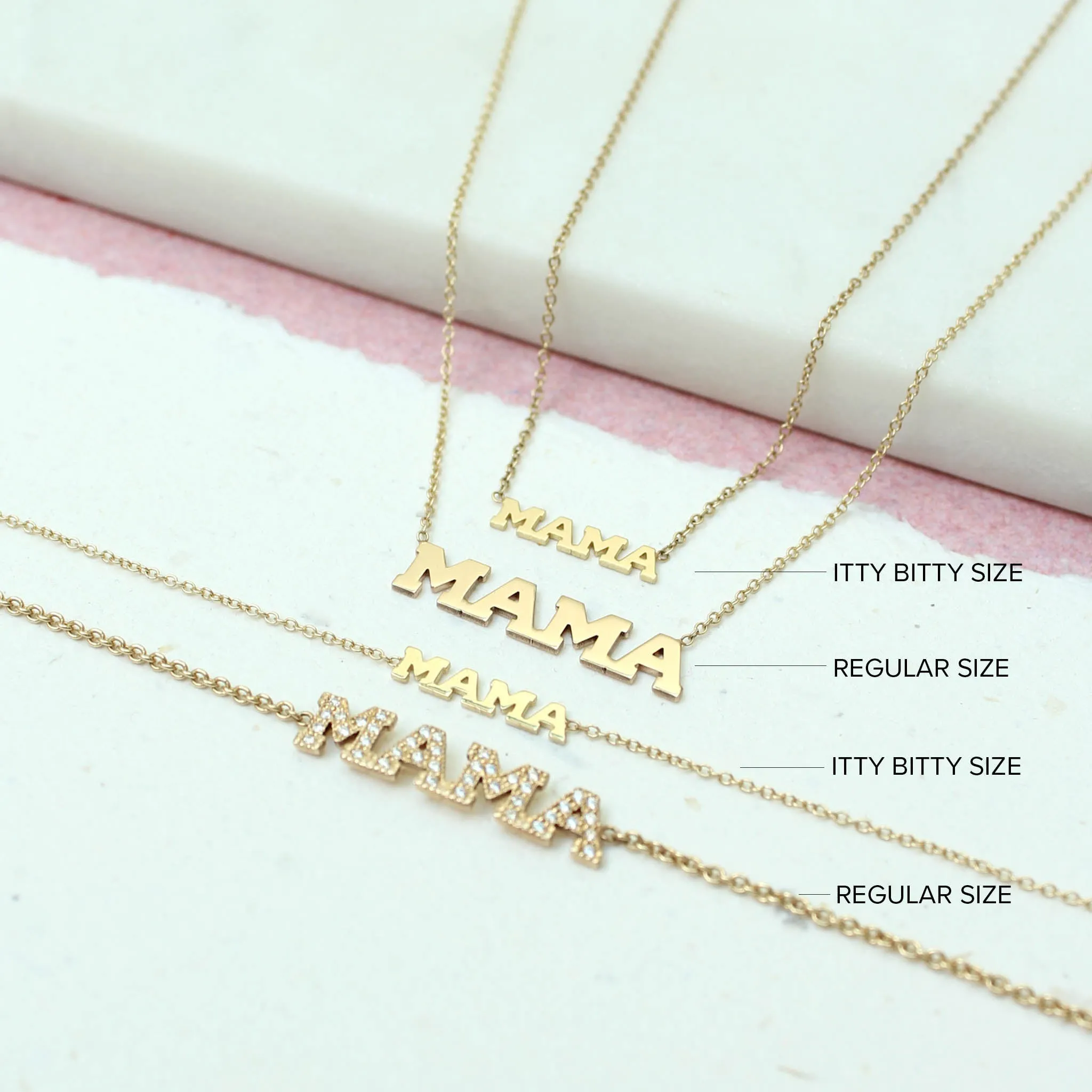 14k Pavé Diamond 4 Letter Bracelet