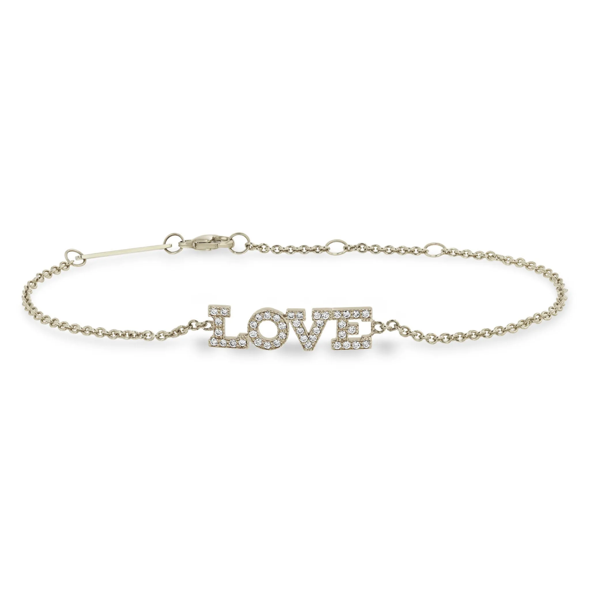 14k Pavé Diamond 4 Letter Bracelet