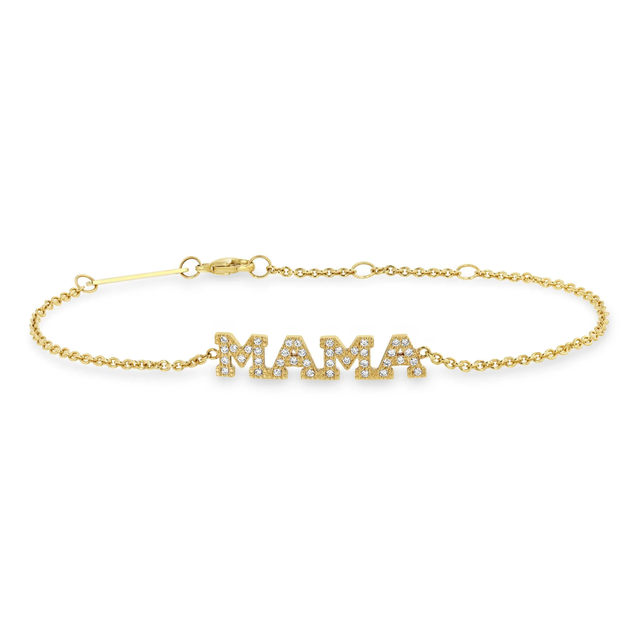 14k Pavé Diamond 4 Letter Bracelet