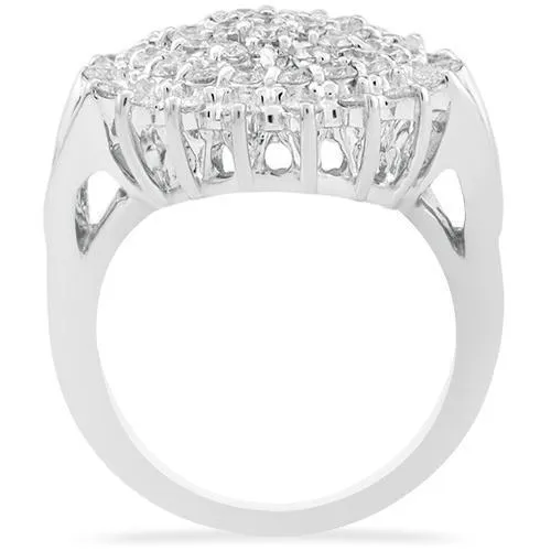 14k Yellow Gold Classic Diamond Cocktail Ring 1.75 Ctw