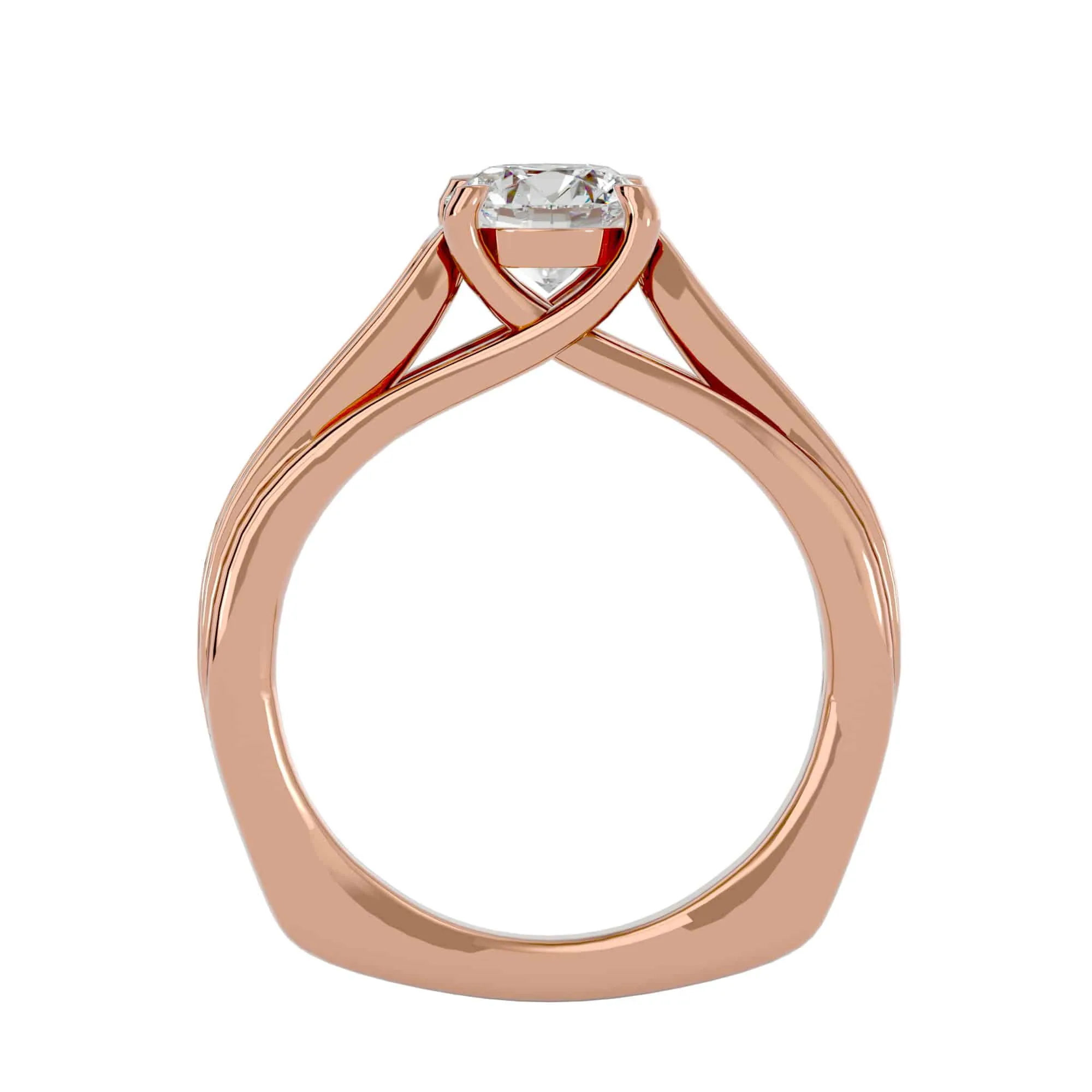 1.77ct Solitaire Thick Diamond Band Engagement Ring