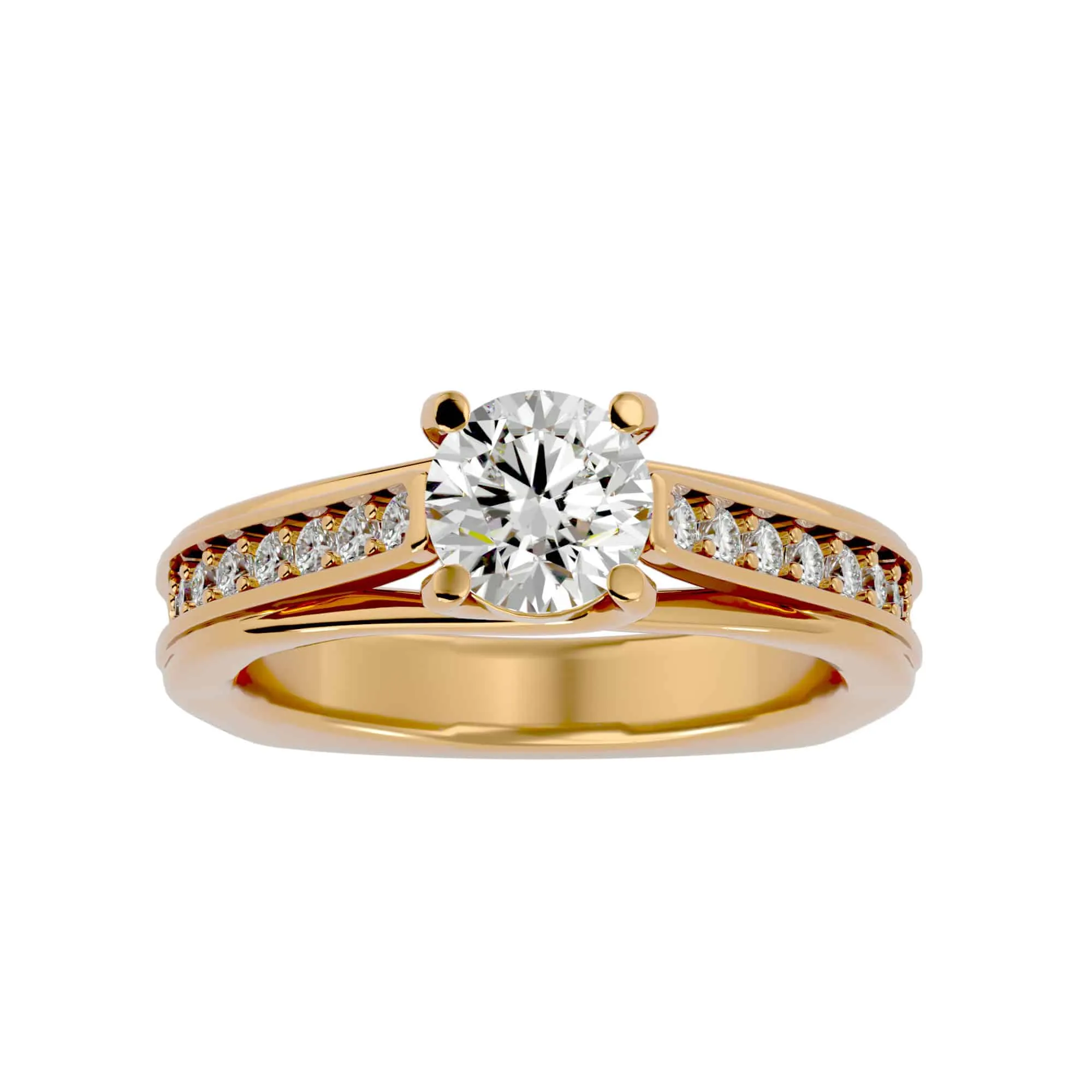 1.77ct Solitaire Thick Diamond Band Engagement Ring