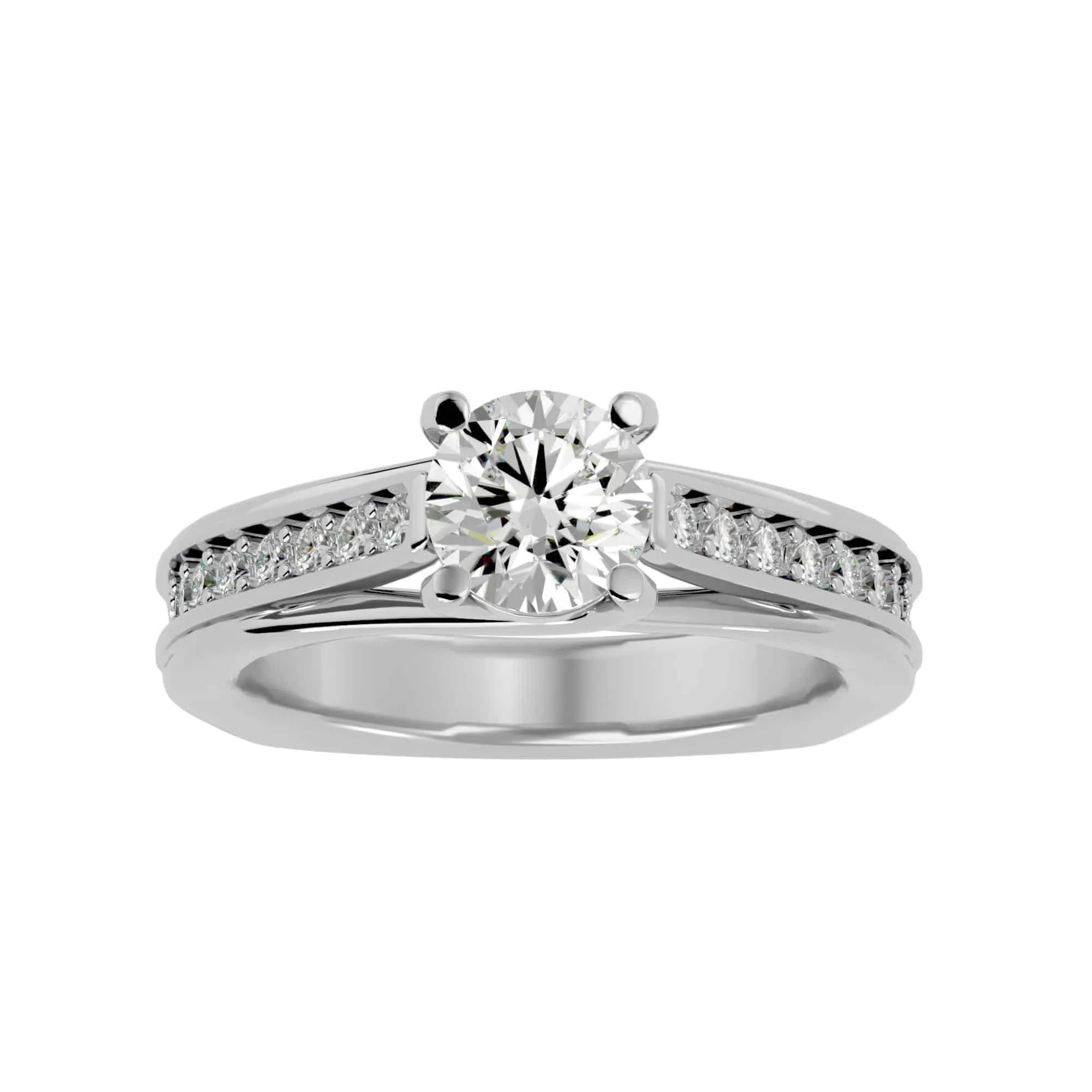 1.77ct Solitaire Thick Diamond Band Engagement Ring