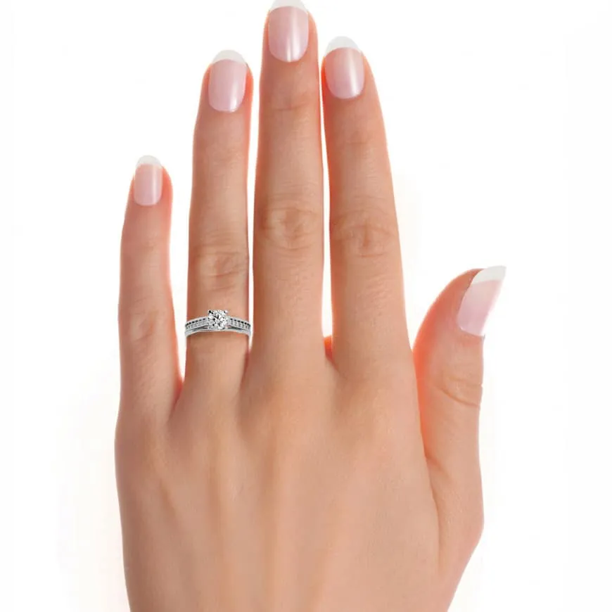 1.77ct Solitaire Thick Diamond Band Engagement Ring