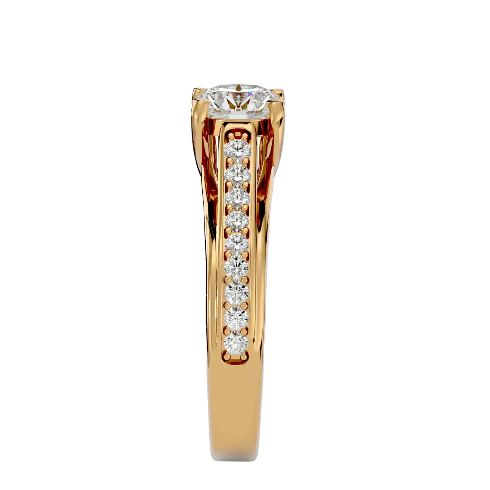 1.77ct Solitaire Thick Diamond Band Engagement Ring