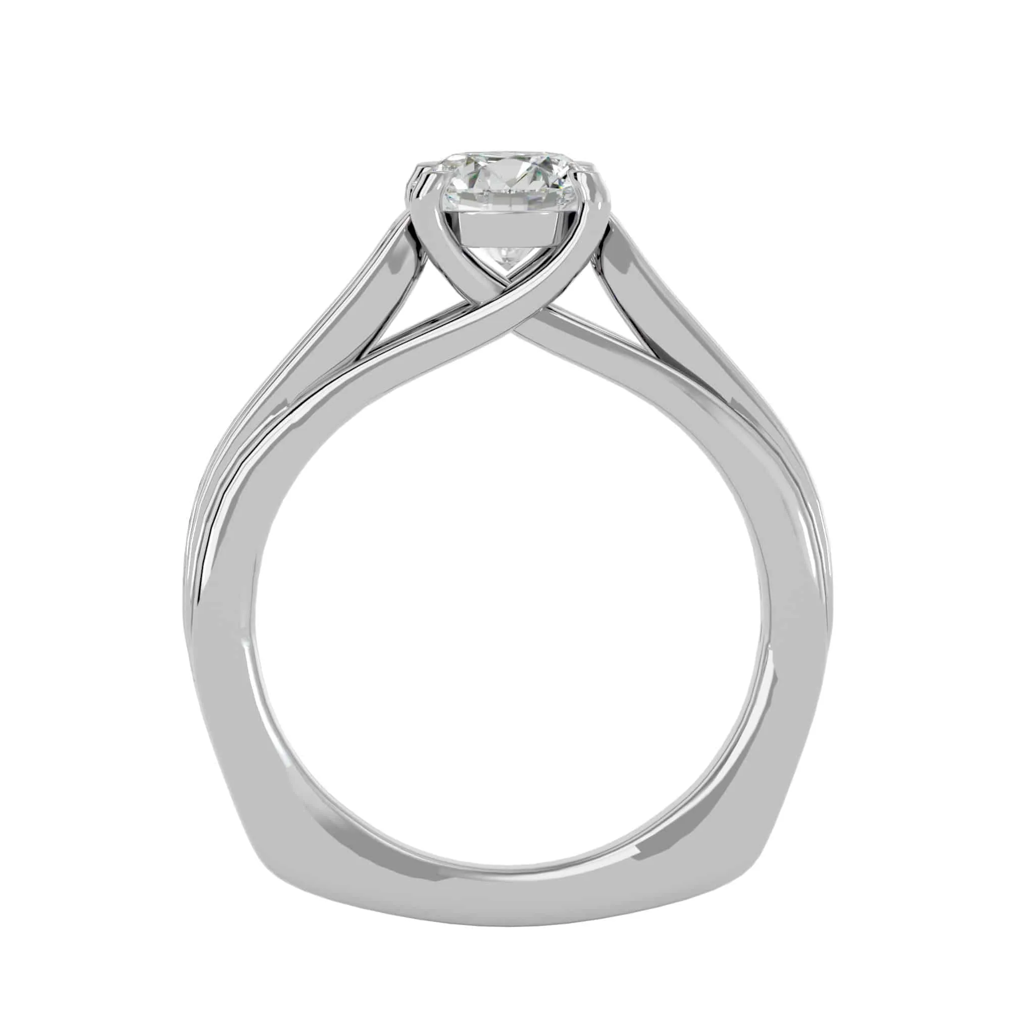 1.77ct Solitaire Thick Diamond Band Engagement Ring