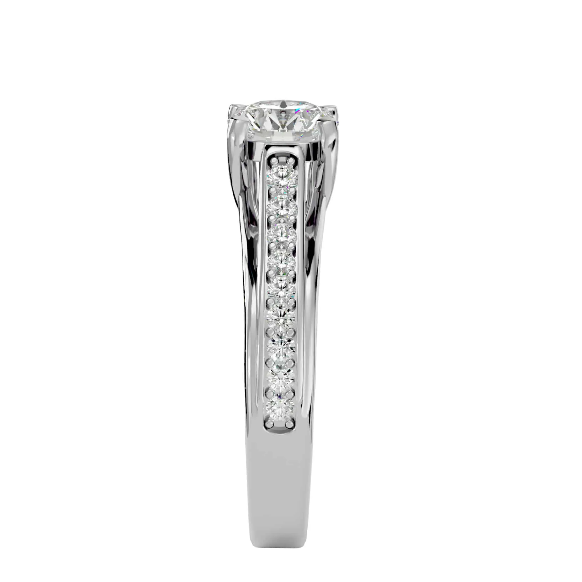 1.77ct Solitaire Thick Diamond Band Engagement Ring