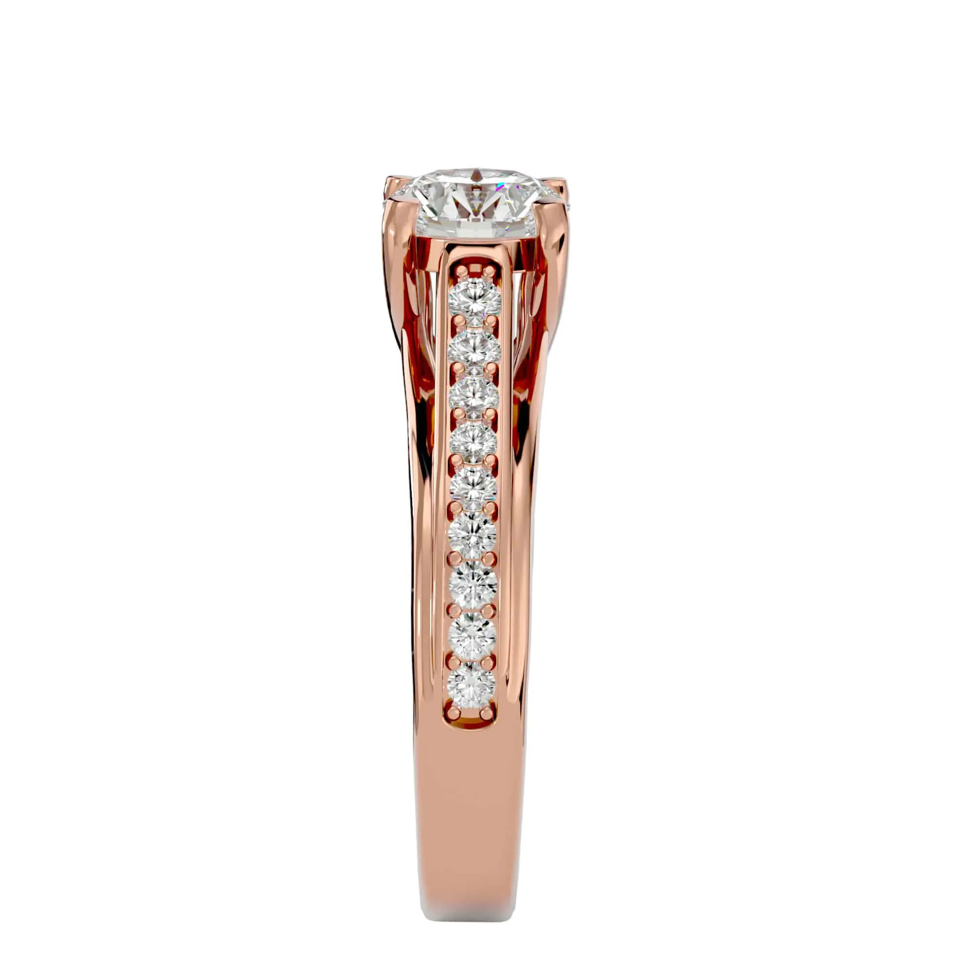 1.77ct Solitaire Thick Diamond Band Engagement Ring