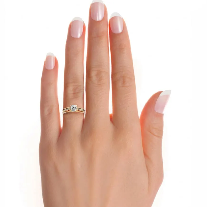 1.77ct Solitaire Thick Diamond Band Engagement Ring