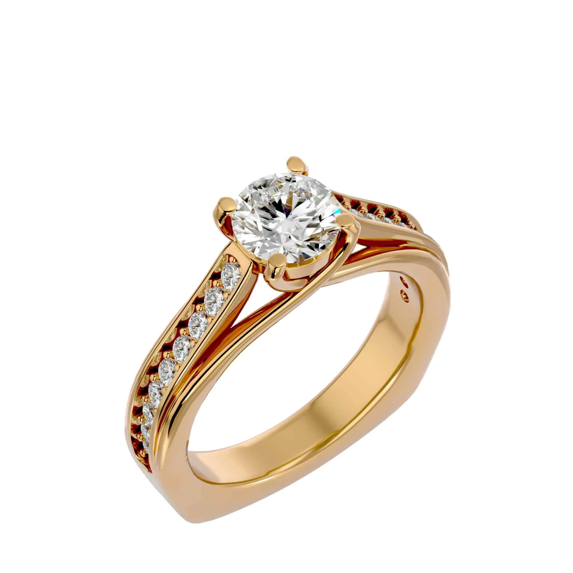 1.77ct Solitaire Thick Diamond Band Engagement Ring