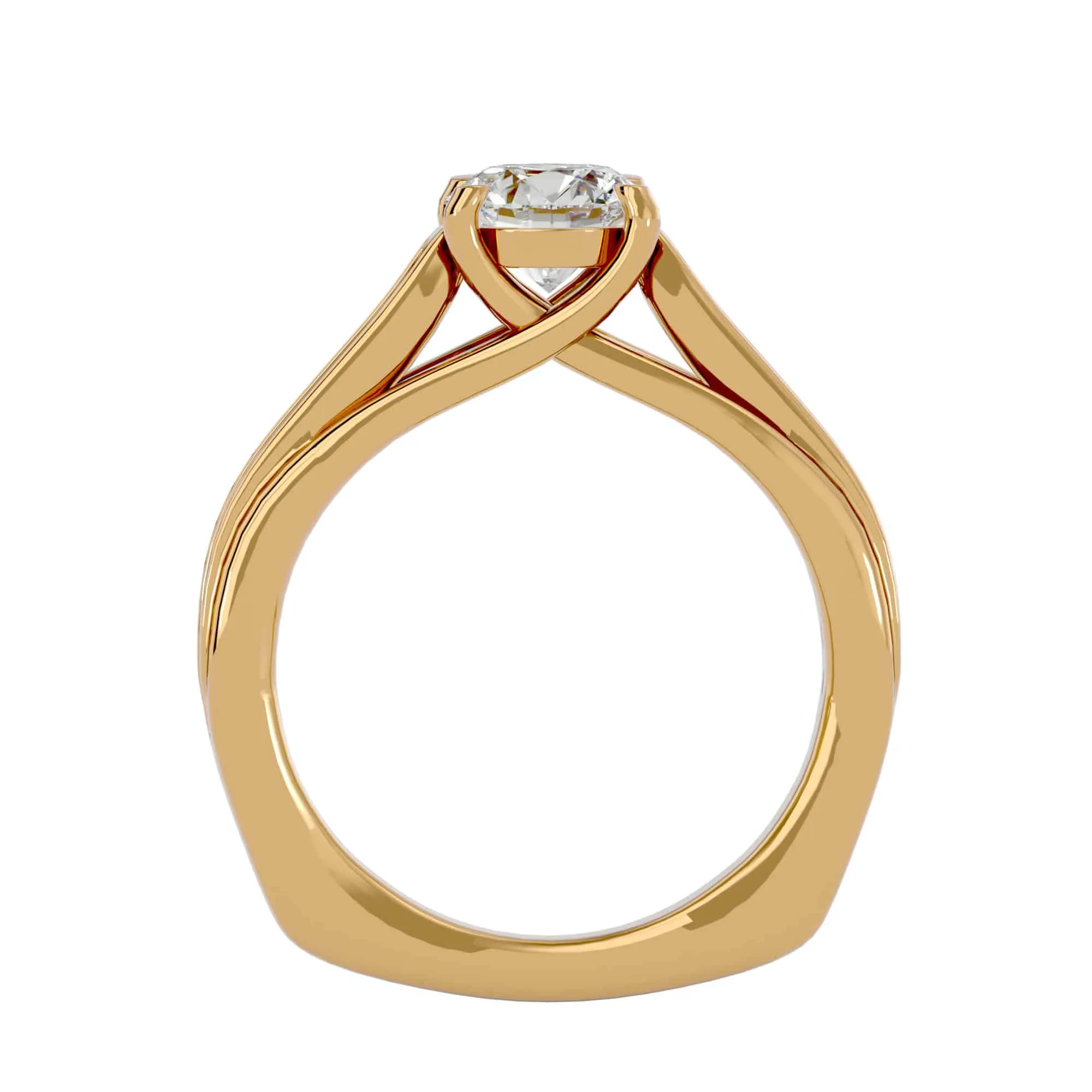 1.77ct Solitaire Thick Diamond Band Engagement Ring