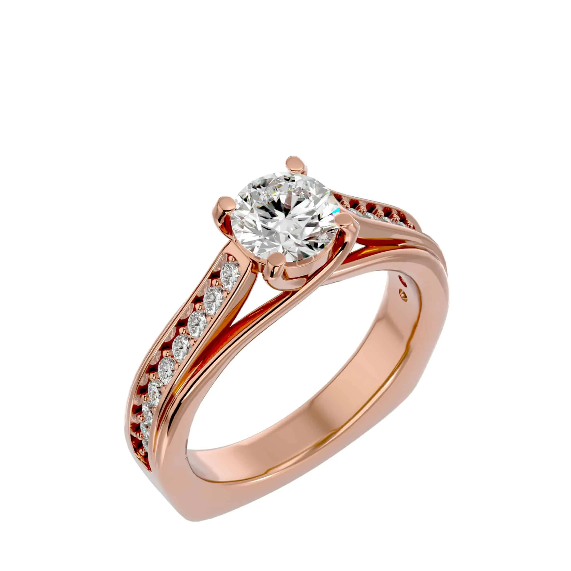 1.77ct Solitaire Thick Diamond Band Engagement Ring