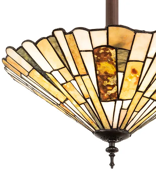 17" Wide Delta Jadestone Inverted Pendant