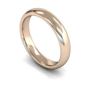 18ct Rose Gold Heavyweight Traditional Court/Flat Edge 4mm Wedding Ring