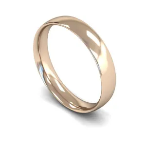 18ct Rose Gold Light Weight Traditional Court 4mm Wedding Ring