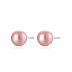 18K Gold﻿ Top Grade Edison Pink Pearl Stud Earrings KE00018