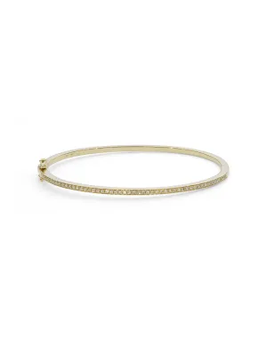 18K White Gold Diamond Bangle W/ 0.29ct Shared Prong Diamonds