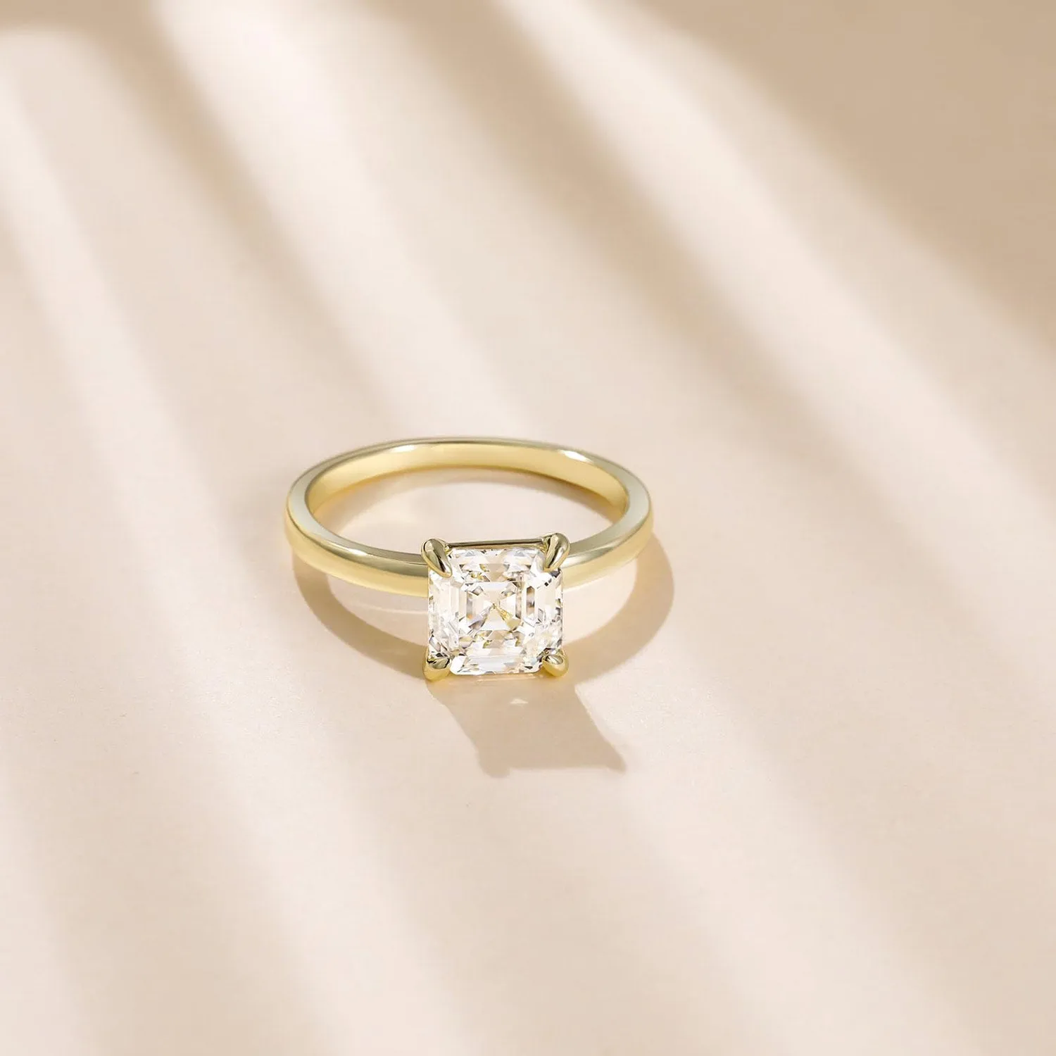 2CT Asscher Cut Solitaire CZ Wedding Ring