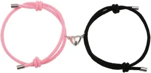 2pcs Heart Shaped Couple Bracelets Matching Chain Rope Friendship Bracelet Gift for Boyfriend Girlfriend Women Men