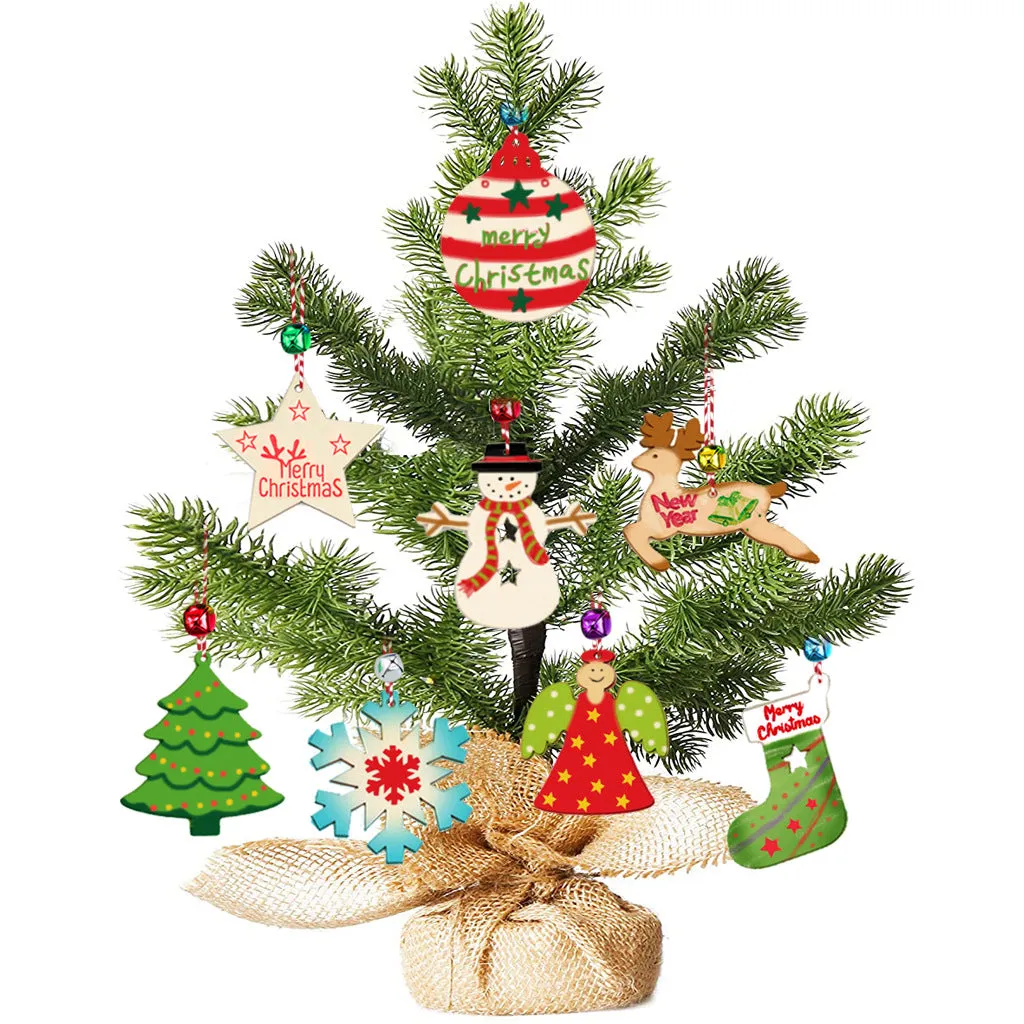 72pcs Wood Christmas Tree Hanging Pendants Set