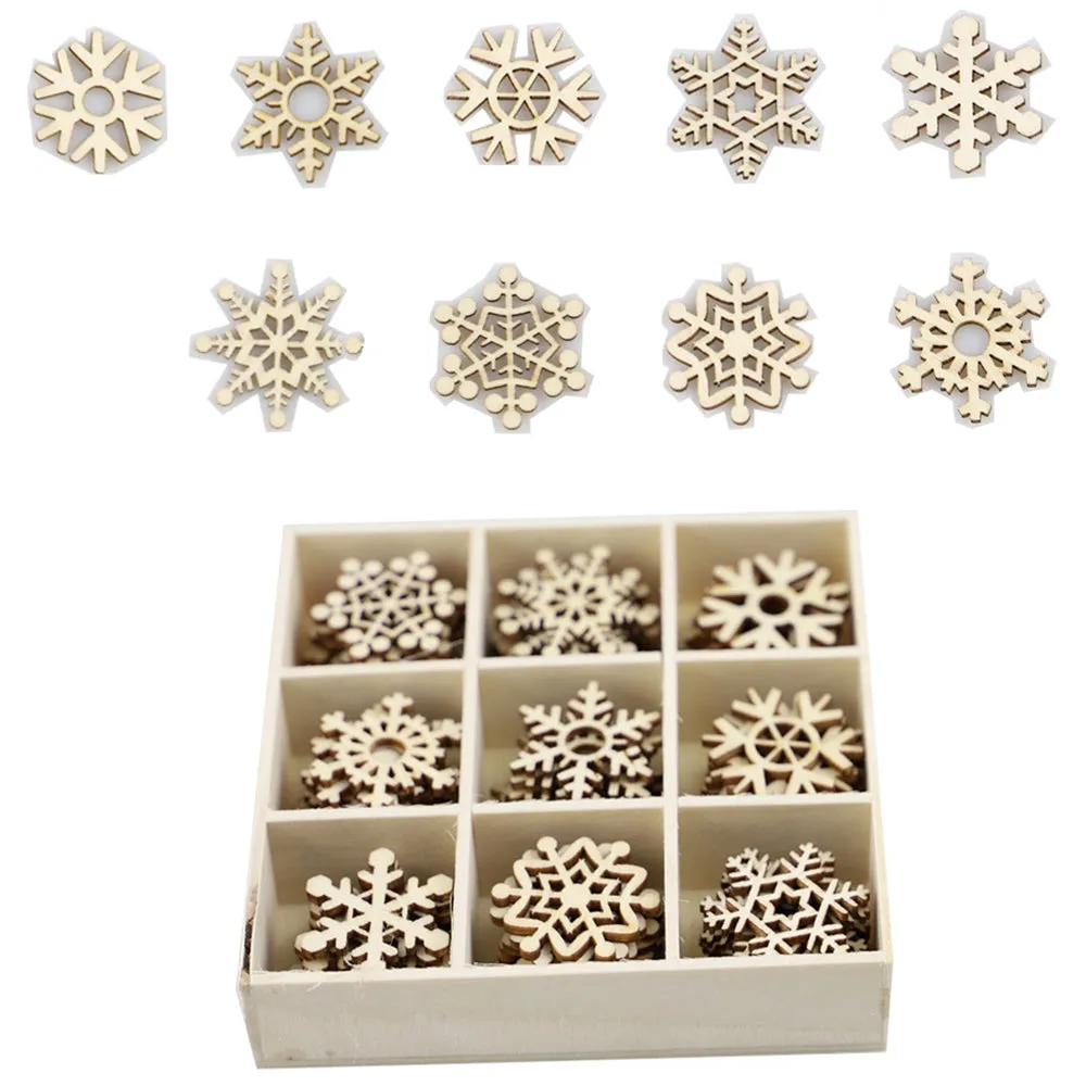 72pcs Wood Christmas Tree Hanging Pendants Set