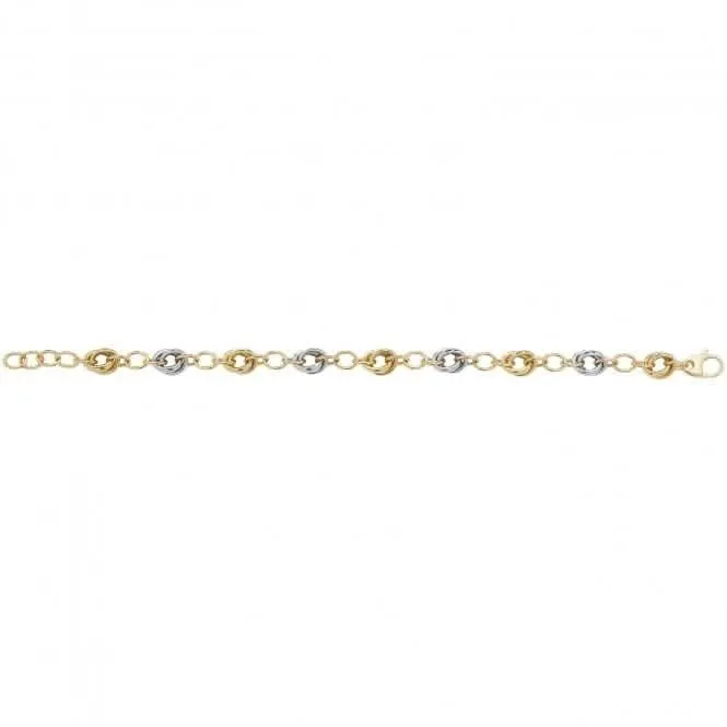 9CT Yellow & White Gold Fancy Bracelet BR553