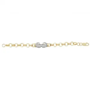 9CT Yellow Gold Boxing Glove Bracelet with Zirconia Detail BR611CZ