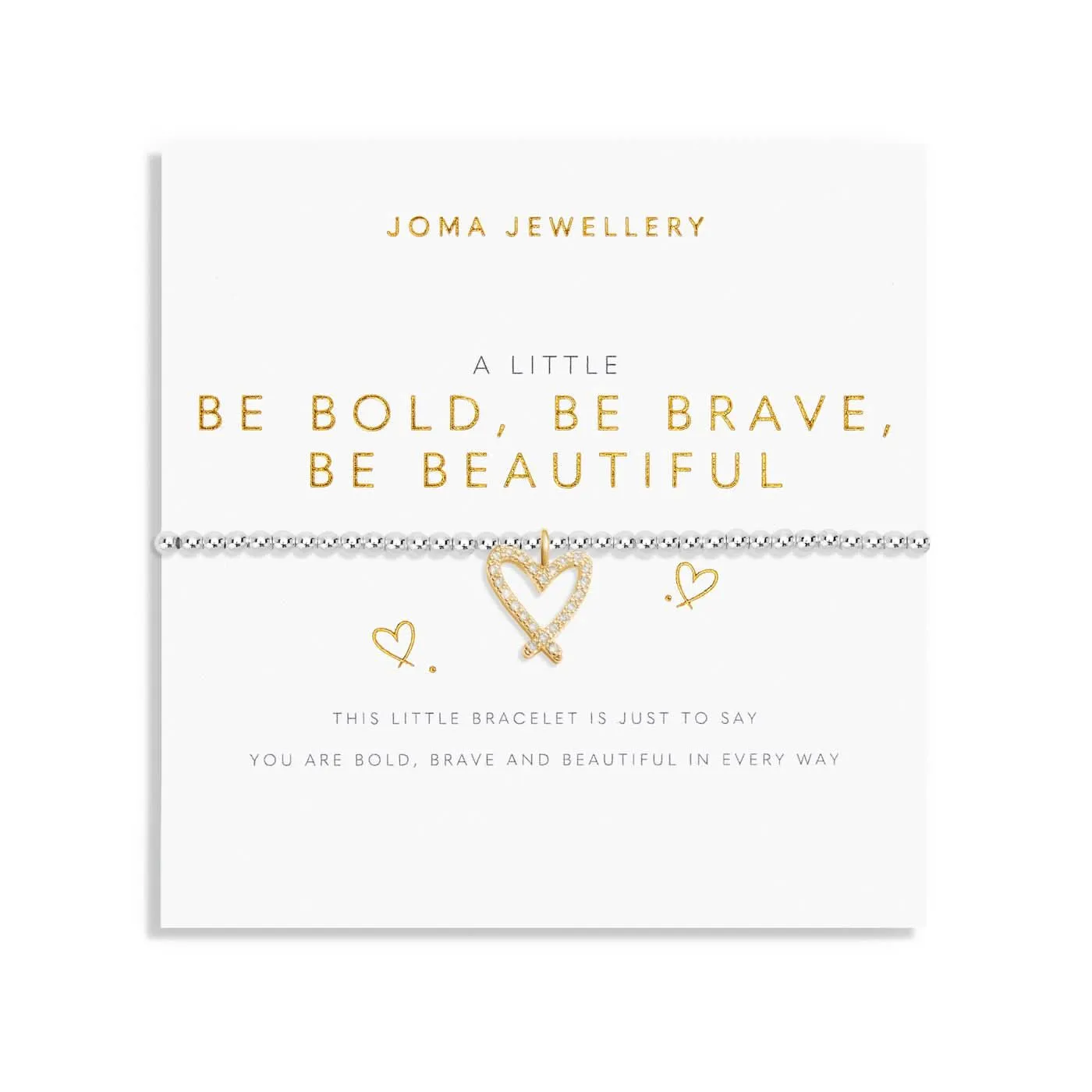 A Little Be Bold Be Brave Be Beautiful Silver Gold Plated Bracelet 7411