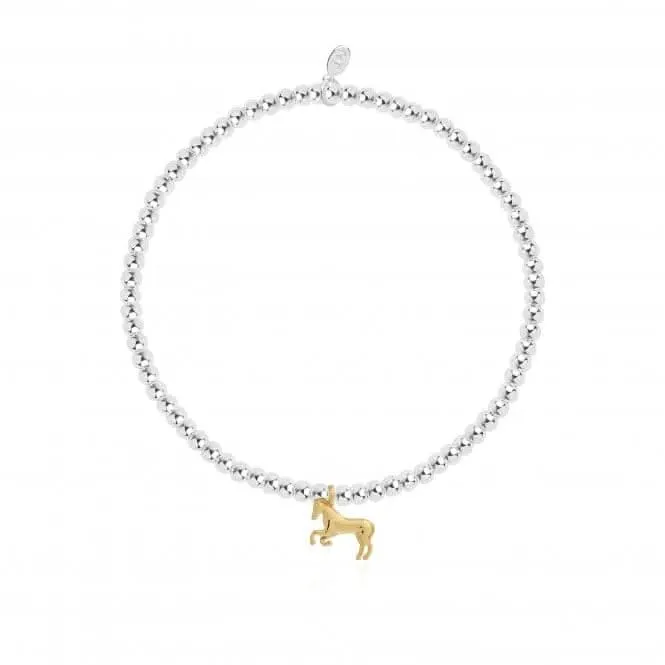 A Little I 3 Horses Silver 17.5cm Stretch Bracelet 4306
