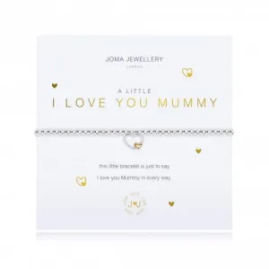 A Little I Love You Mummy Silver Yellow Gold 17.5cm Stretch Bracelet 3220