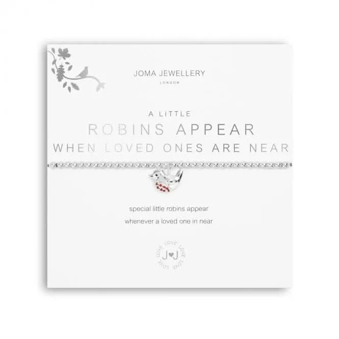 A Little Robins Appear When Loved Ones Are Near Silver Stretch Bracelet 5228