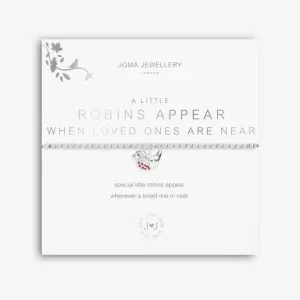 A Little Robins Appear When Loved Ones Are Near Silver Stretch Bracelet 5228