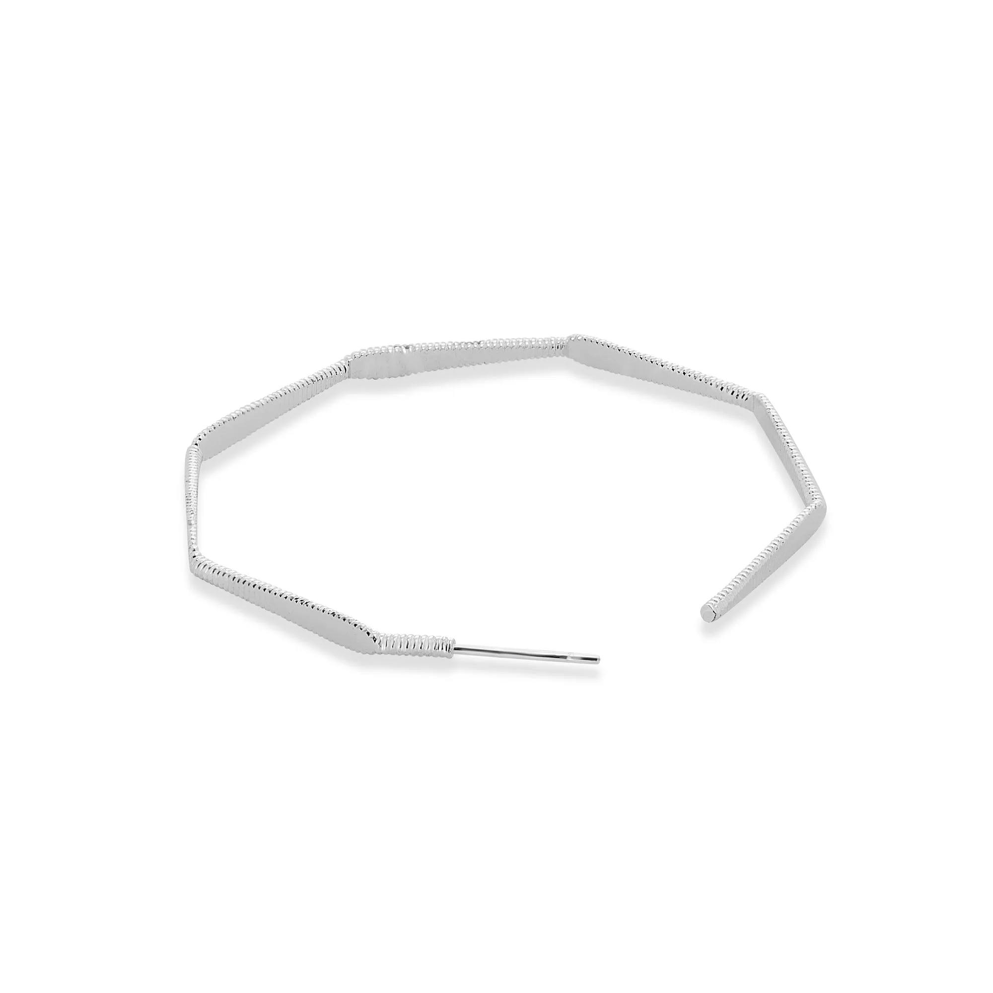Accessorize London Women Sterling Silver-Plated Octagon Hoop Earrings