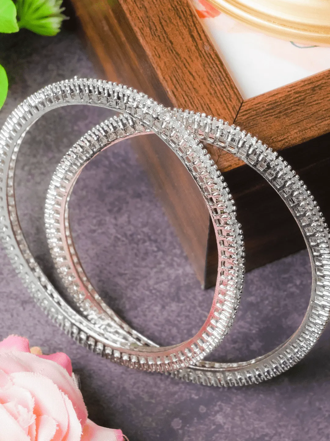 American Diamond Look Alike Bangle Pair
