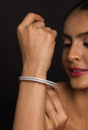American Diamond Look Alike Bangle Pair