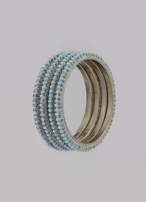 Aqua Blue Four Pcs Bangle Set