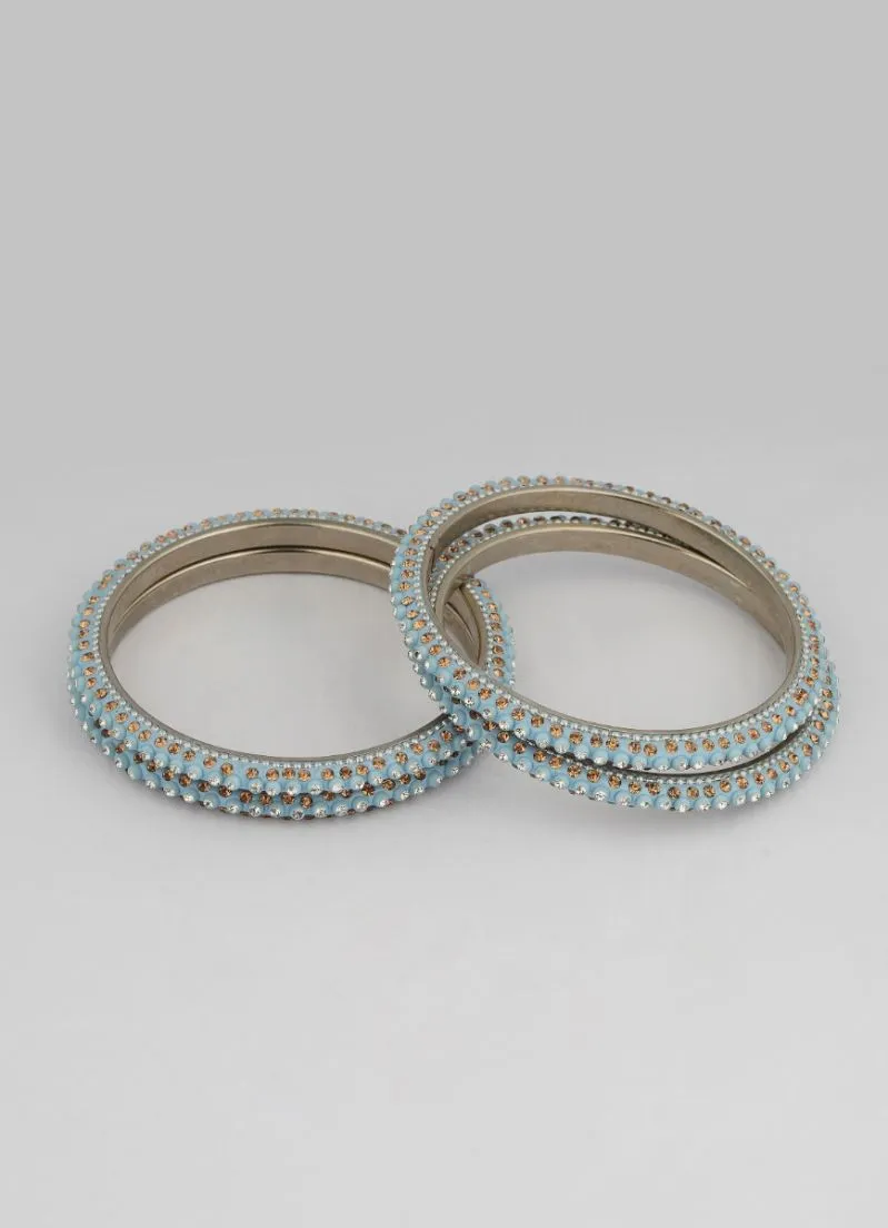 Aqua Blue Four Pcs Bangle Set