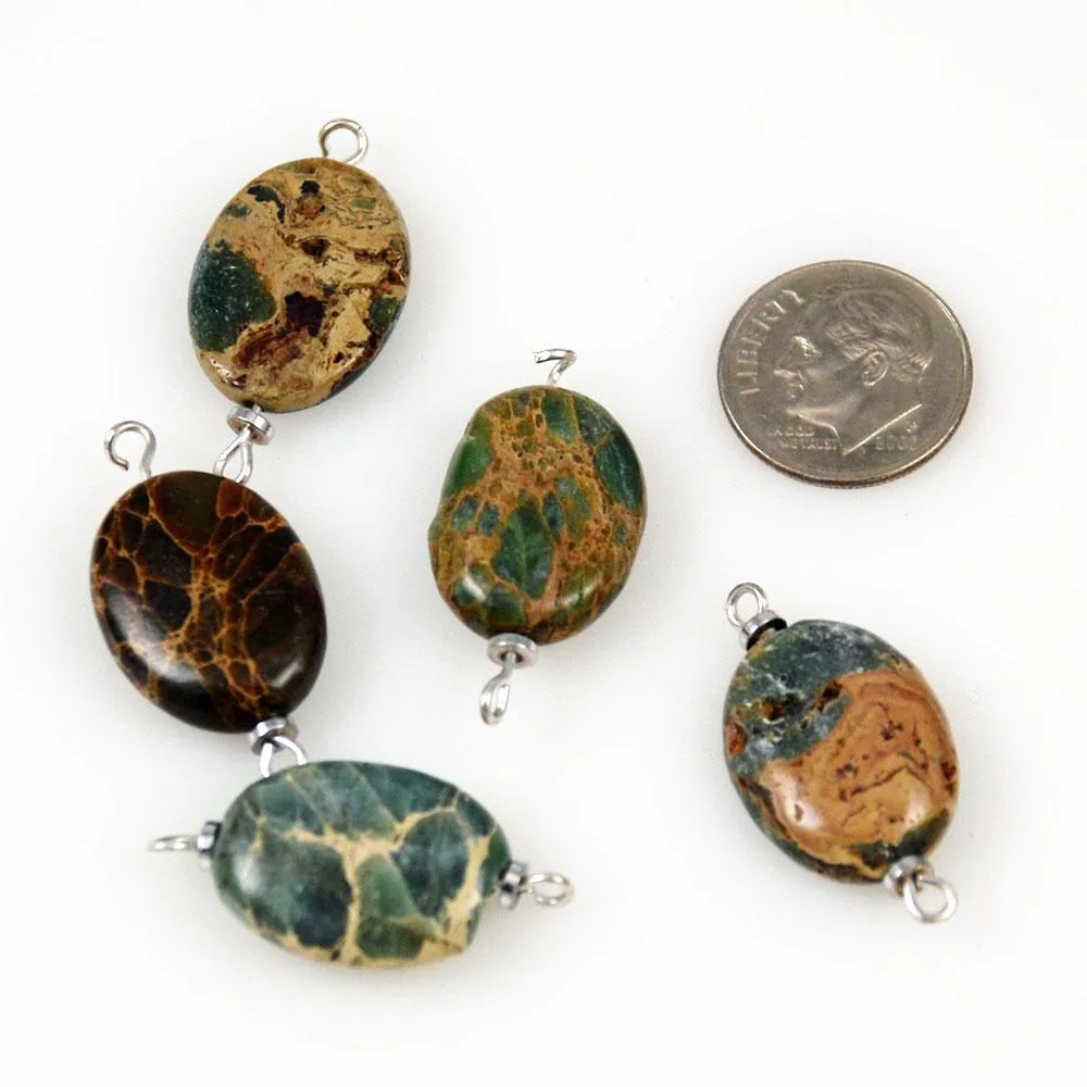 Aqua Terra Jasper Connector Beads (2)