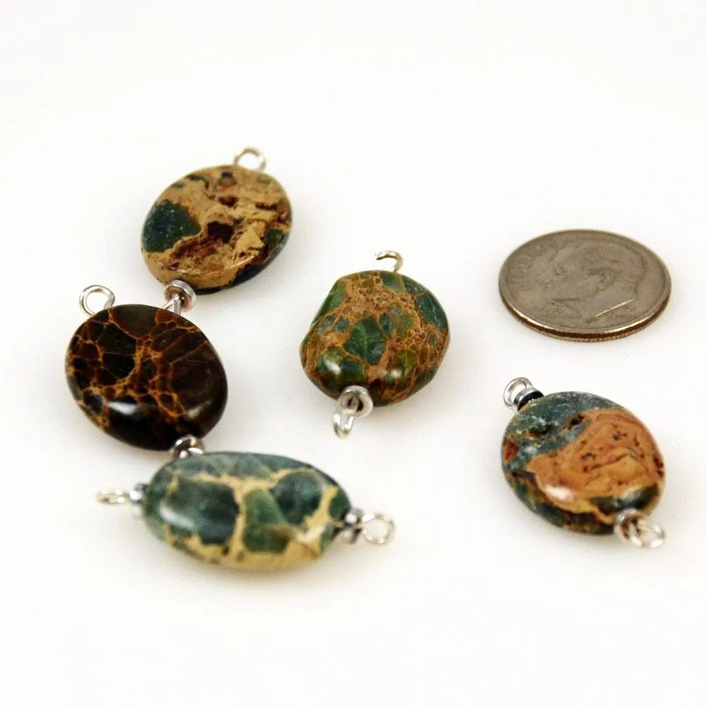 Aqua Terra Jasper Connector Beads (2)