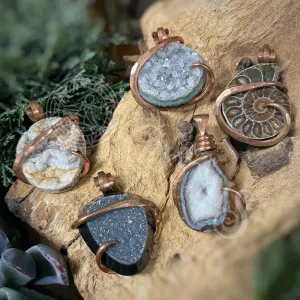 Artisan Druzy with copper - Small 0.75" - 1.25" - Pendant